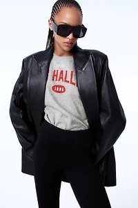 Oversized Motif-Front Sweatshirt