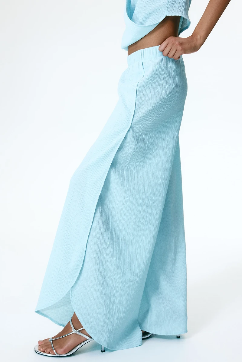 Wide Wrap-Detail Pants