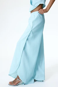 Wide Wrap-Detail Pants