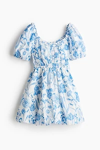 Bubble-Hem Cotton Dress