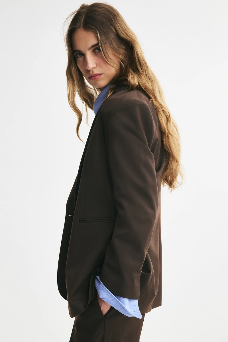 Single-Breasted Twill Blazer