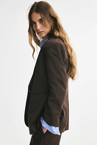 Single-Breasted Twill Blazer