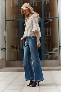 Jean évasé taille haute