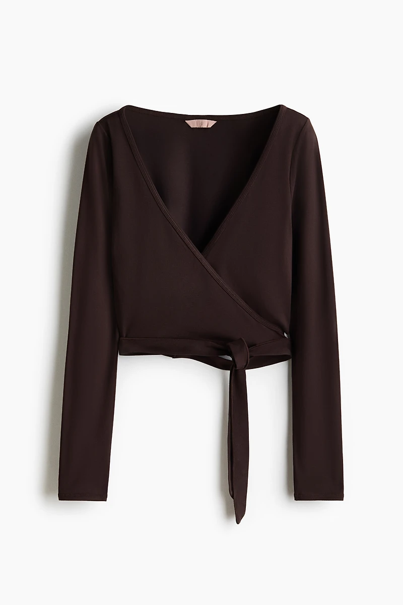 Brushed Jersey Wrap Top