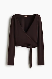 Brushed Jersey Wrap Top