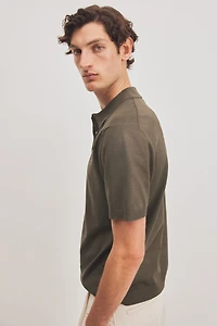 Regular-Fit Fine-Knit Polo Shirt