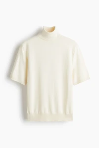 Fine-Knit Turtleneck Top