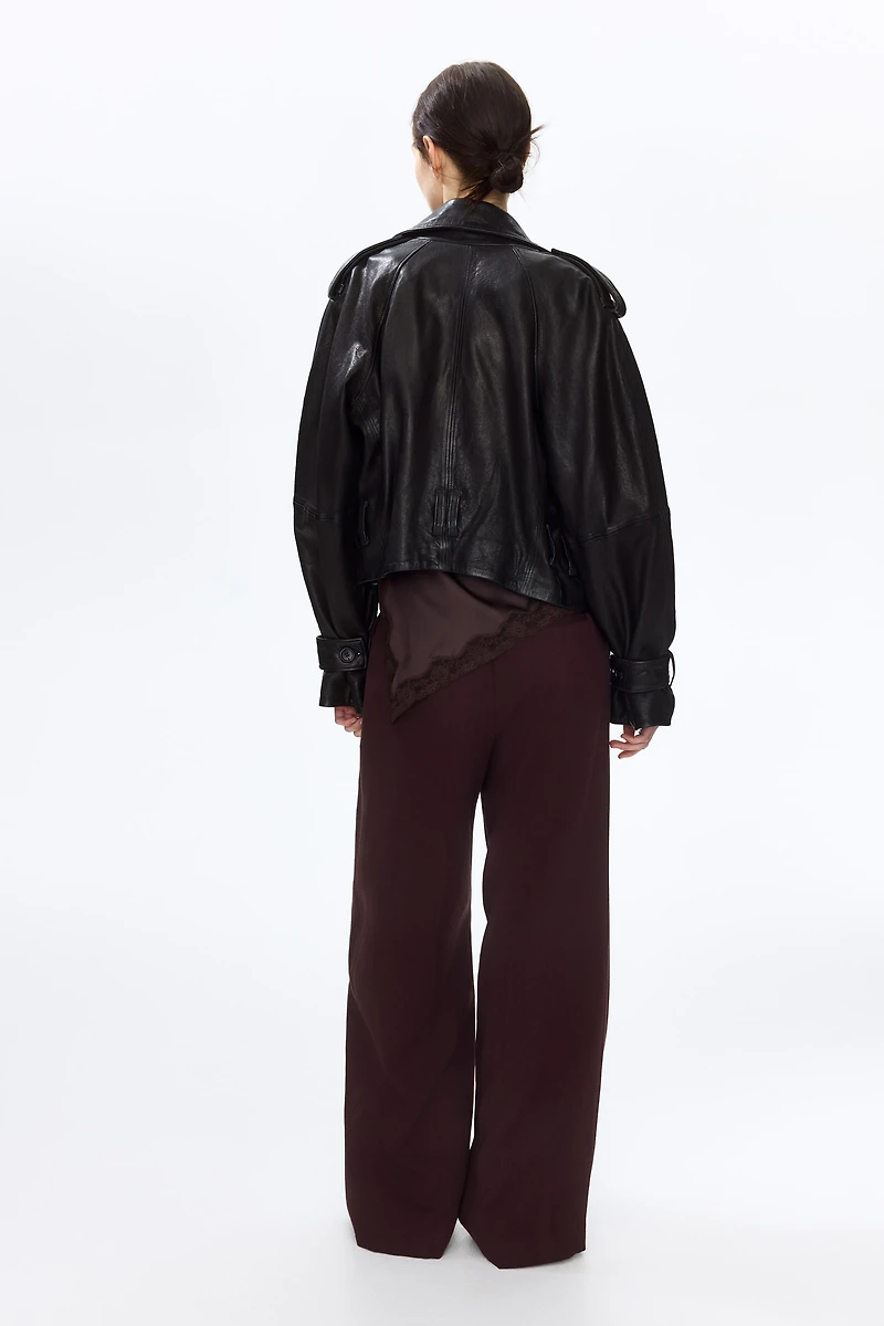 Wide-Leg Linen-Blend Pants