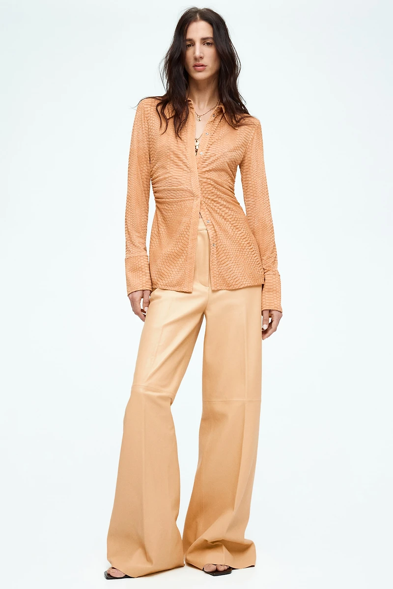 Chemise en voile à effet plissé