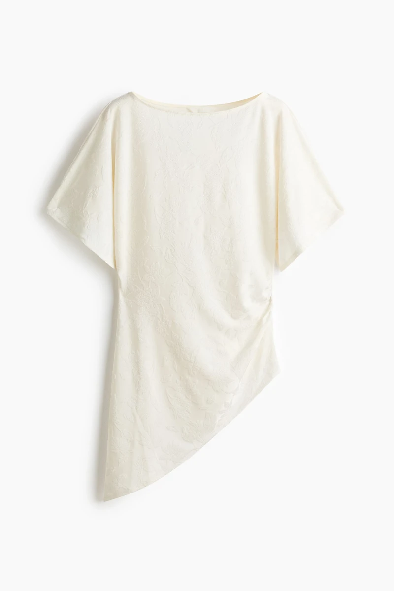 Asymmetric Jacquard-Jersey Top