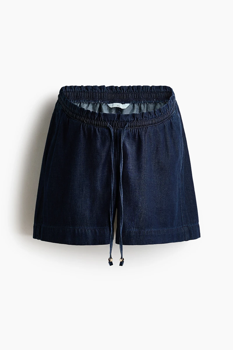 MAMA Denim Drawstring Shorts