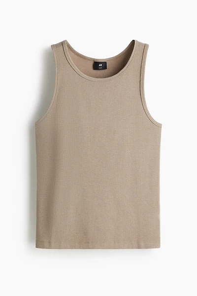 Slim-Fit Ribbed Tank Top