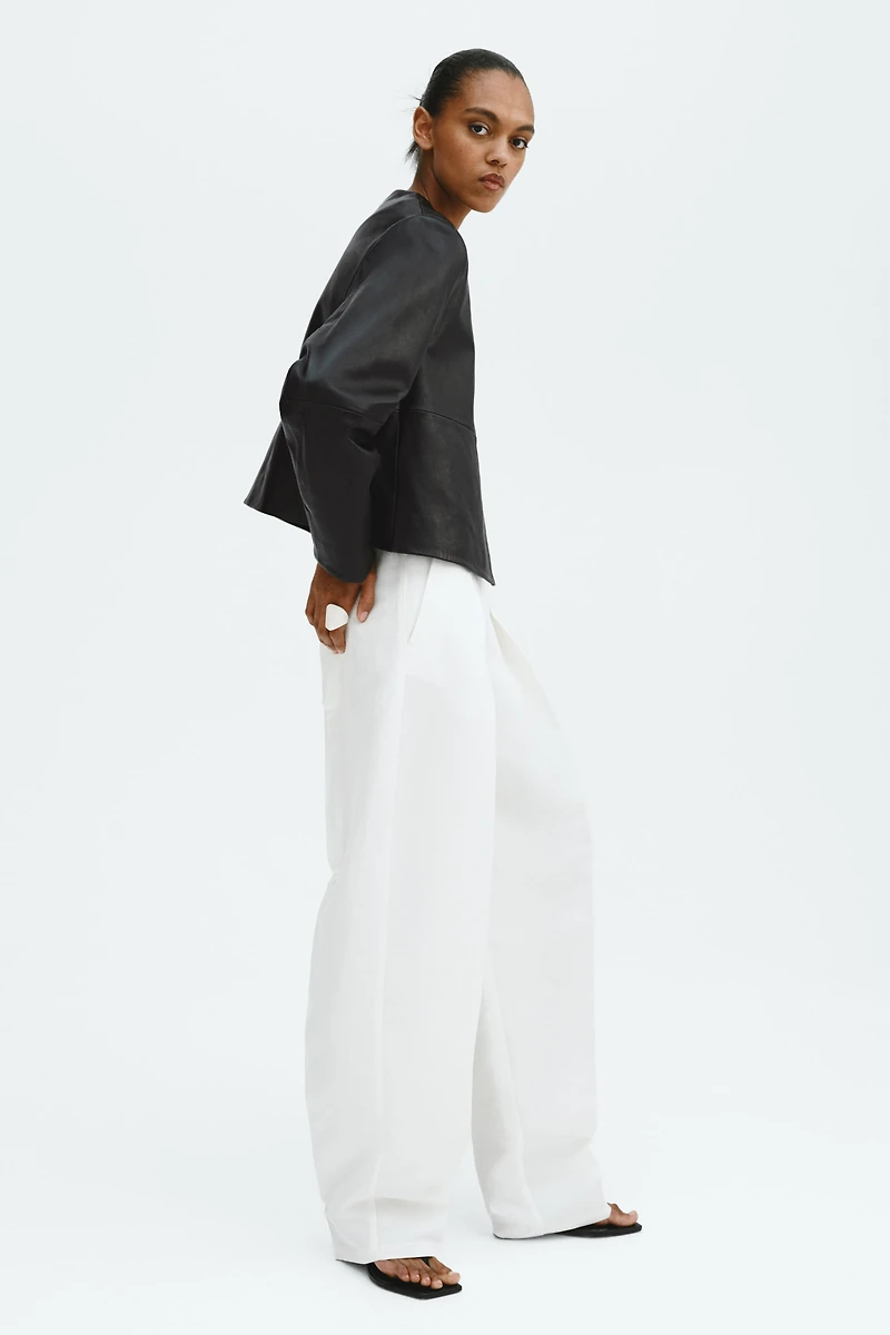 Veste courte en cuir