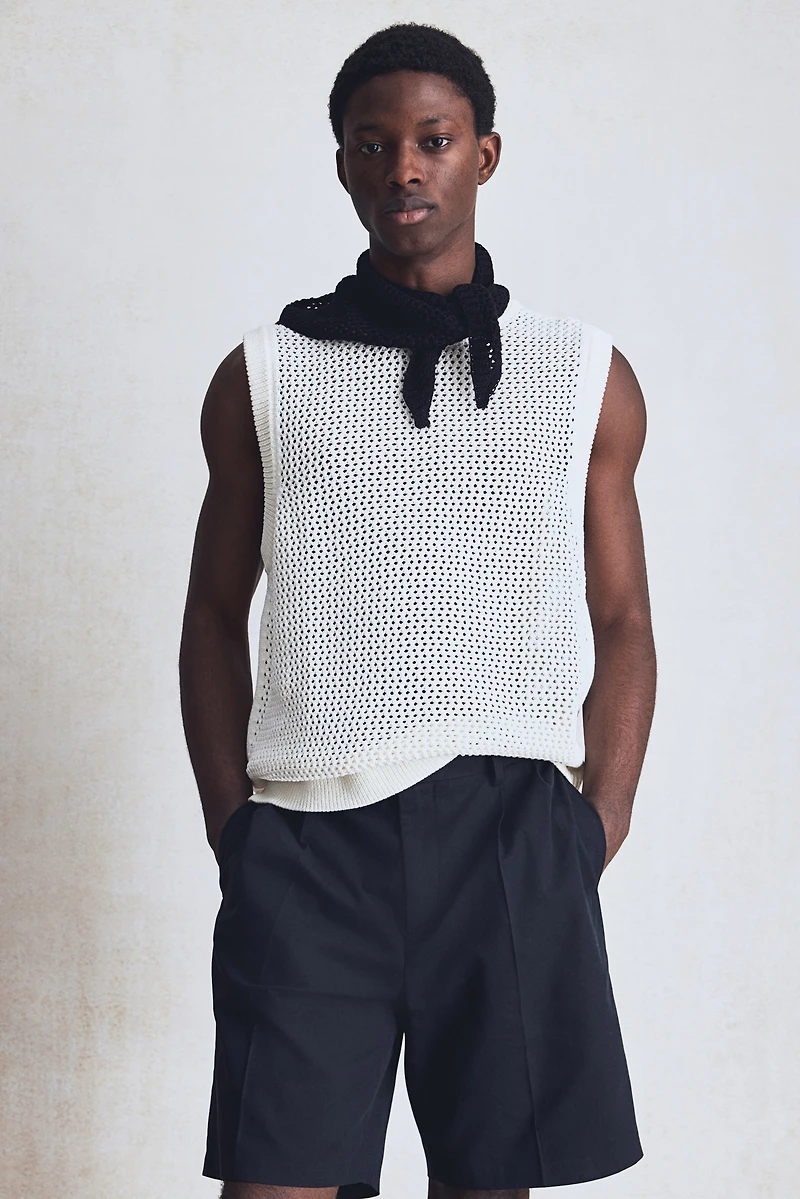 Débardeur classique en tricot pointelle