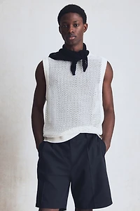 Débardeur classique en tricot pointelle