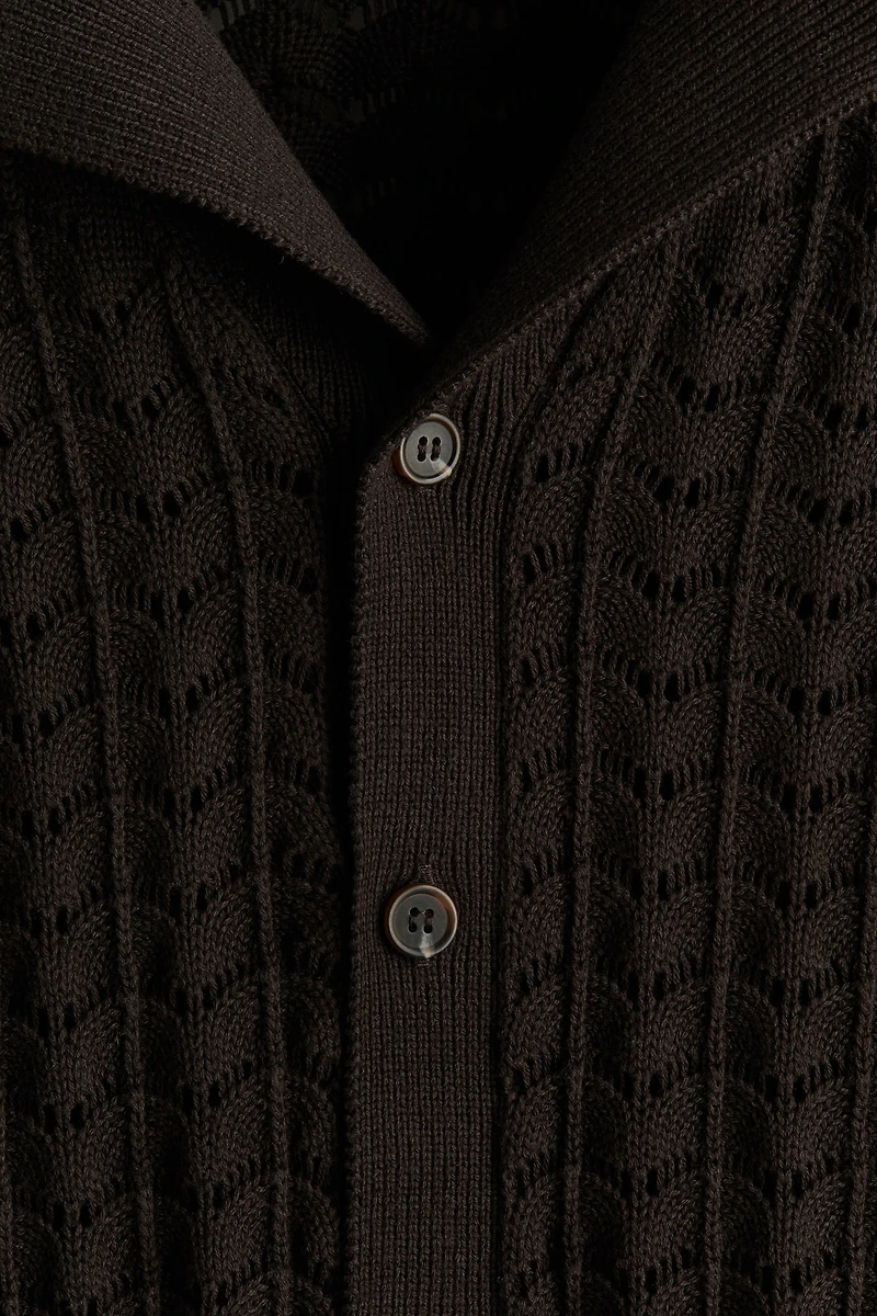 Chemise décontractée en tricot pointelle