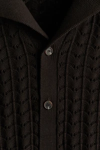 Chemise décontractée en tricot pointelle