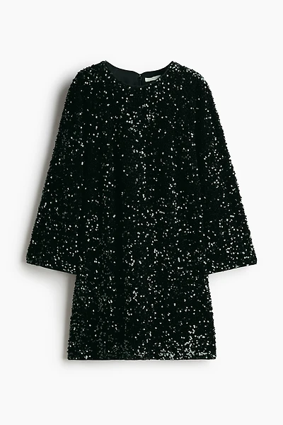Robe trapèze à sequins