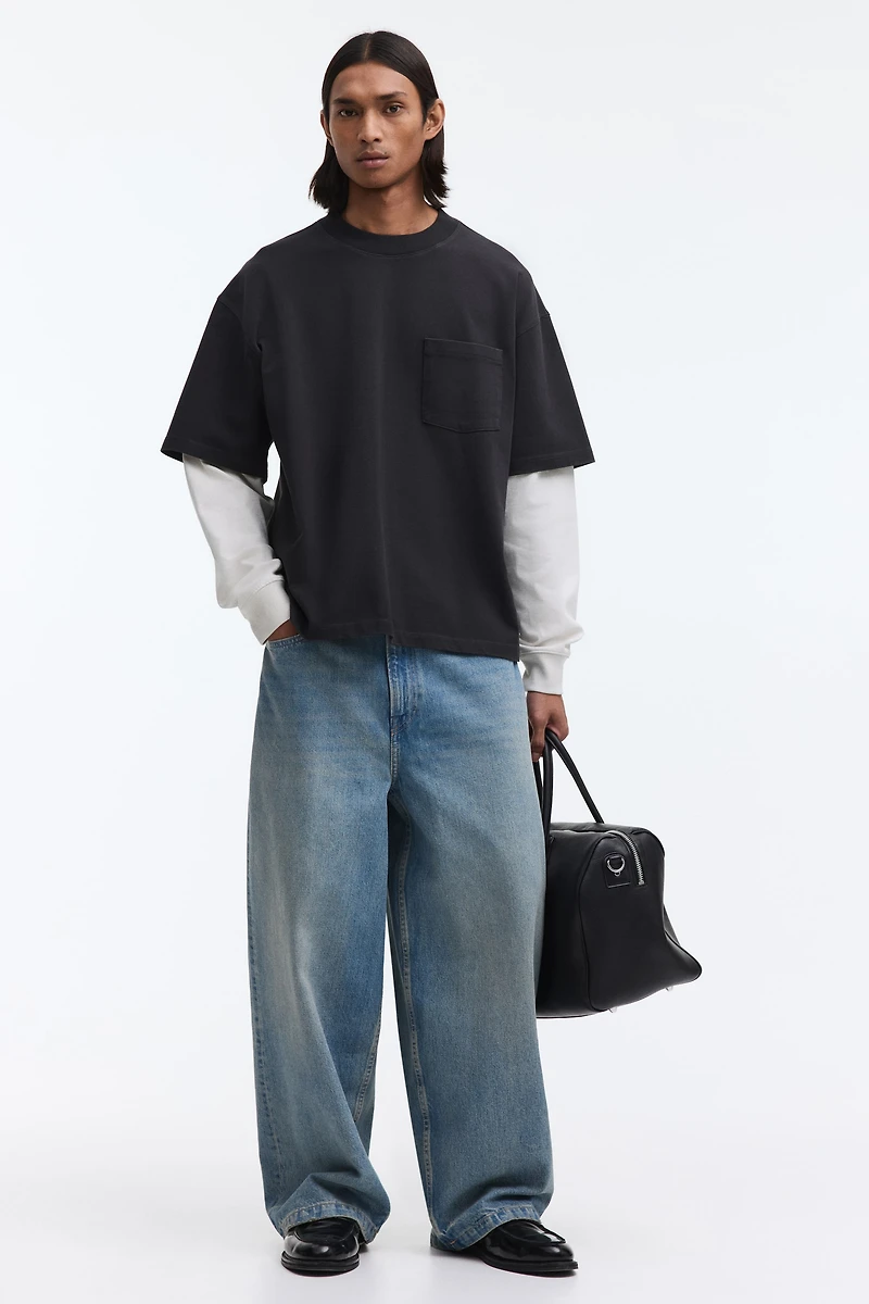 T-shirt à effet superposé ample en coton