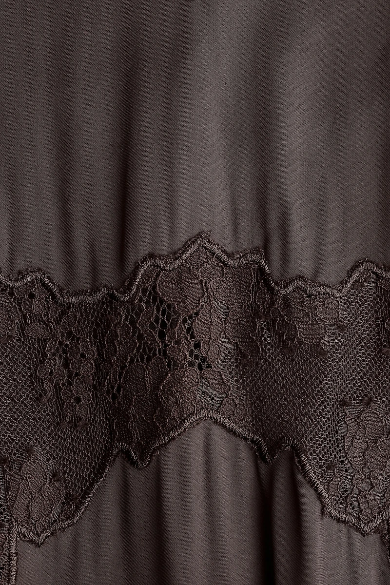 Lace-Trimmed Slip Dress