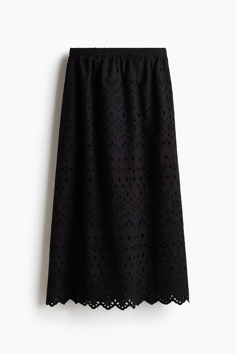 Skirt with Eyelet Embroidery