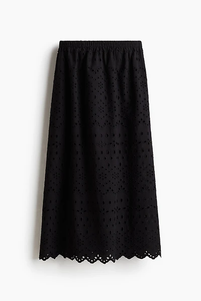Skirt with Eyelet Embroidery