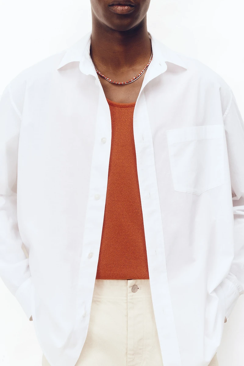 Chemise ample en popeline de coton