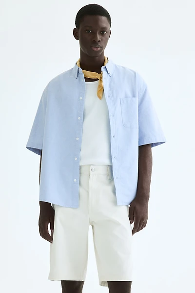 Relaxed-Fit Short-Sleeved Oxford Shirt