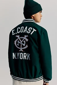 Motif-Detail Baseball Jacket