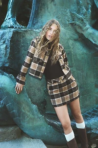 Brushed-Finish Mini Skirt