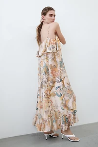 Robe trapèze volantée