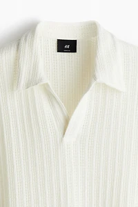 Loose Fit Jacquard-Knit Polo Shirt