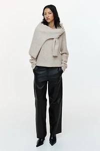 Alpaca-Blend One-Shoulder Sweater