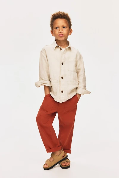 Linen-Blend Pants