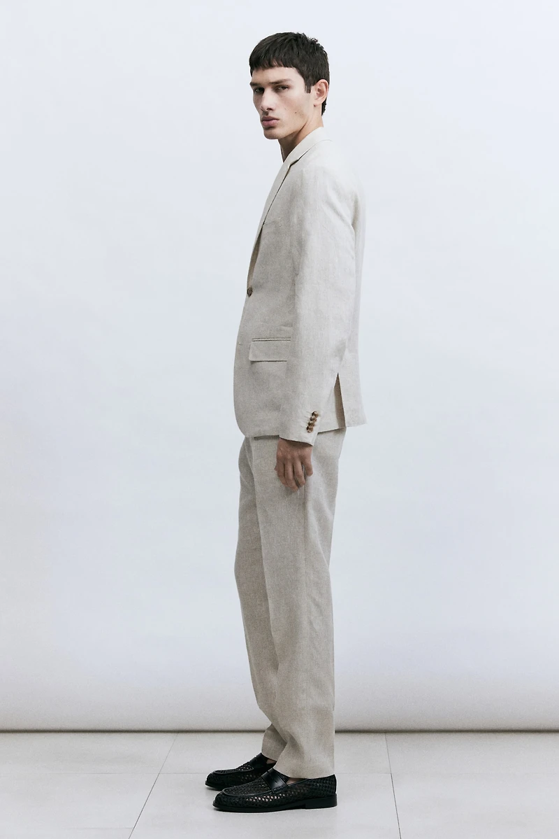 Slim-Fit Linen Suit Pants