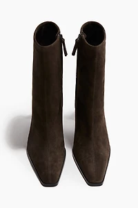 Heeled Suede Sock Boots