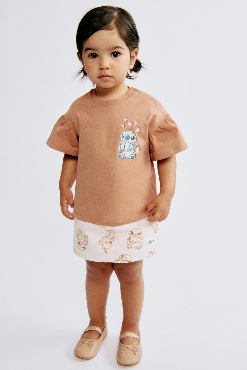 Cotton Top with Printed Motif