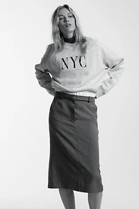 Sweatshirt with Text Motif