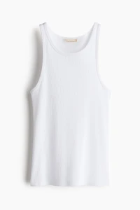 Ribbed Silk-Blend Tank Top