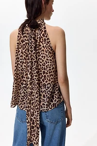 Scarf-Collar Chiffon Top