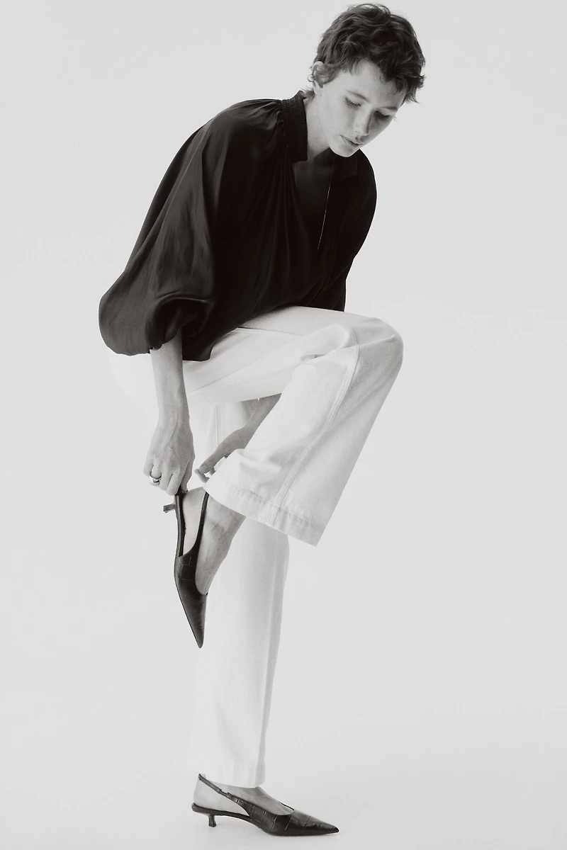 Jean large taille haute