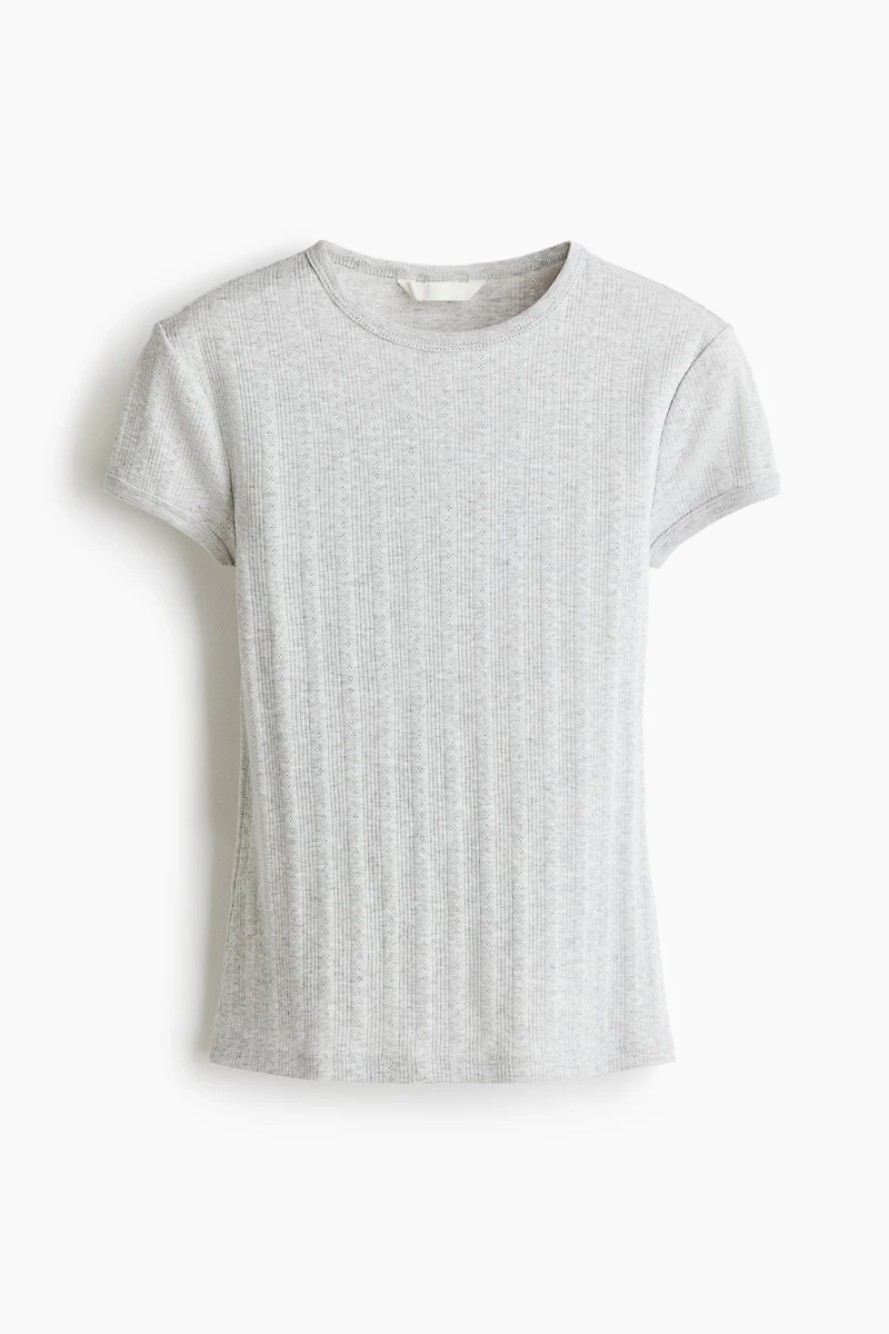Pointelle-Knit T-Shirt