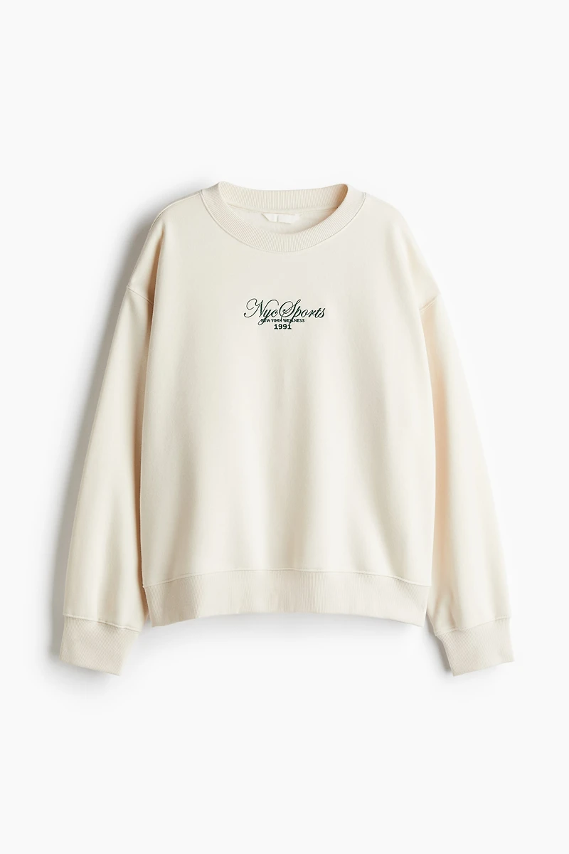 Sweatshirt with Text Motif
