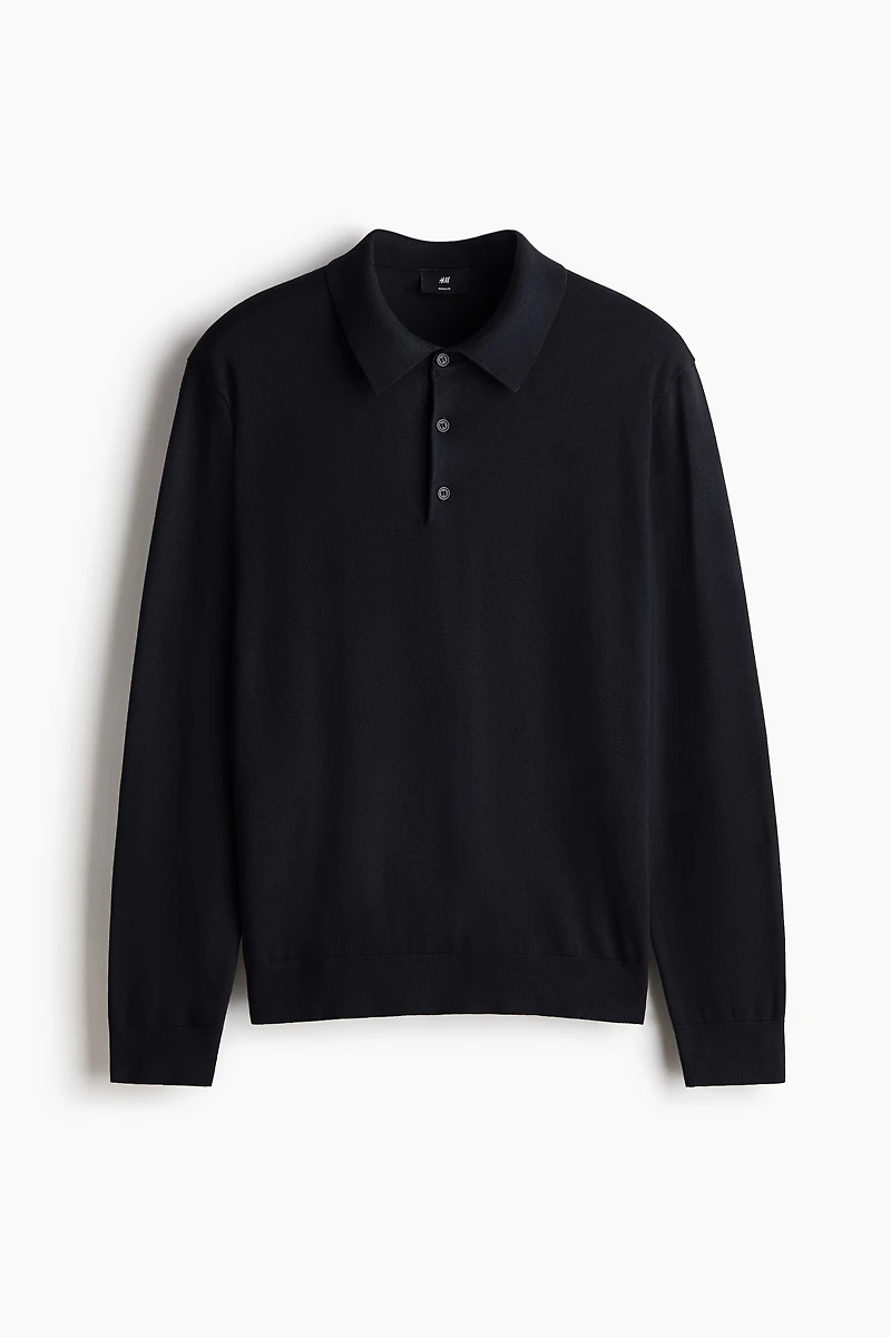 Regular-Fit Fine-Knit Polo Shirt