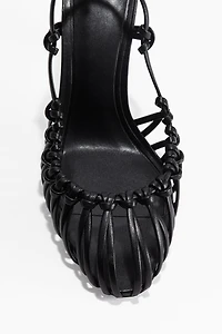 Heeled Slingbacks with Knots