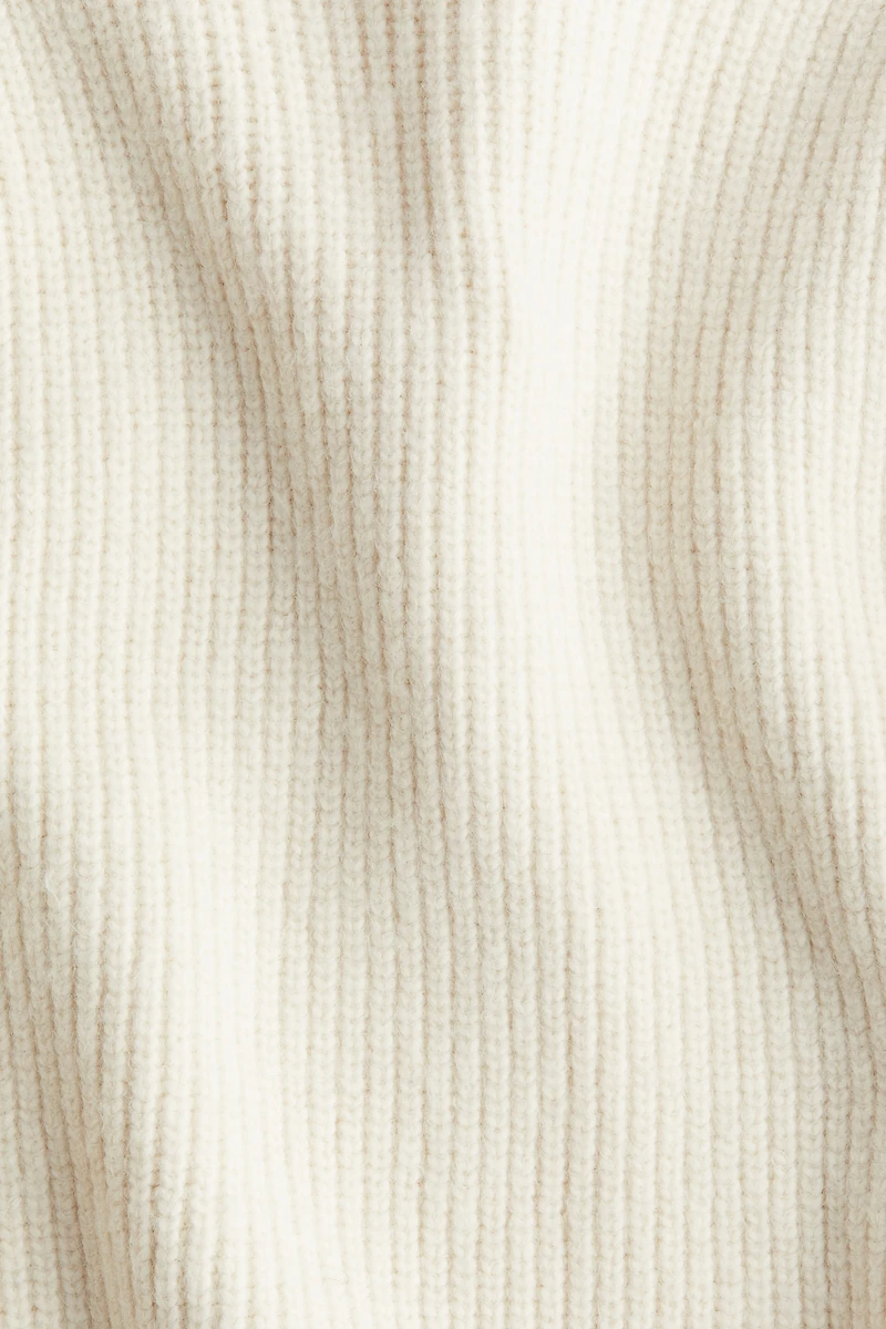 Rib-Knit Mock Turtleneck Sweater