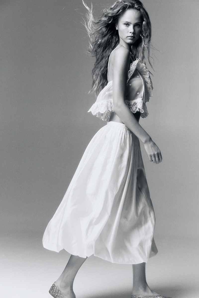 Bubble-Hem Skirt