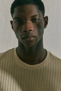 Regular Fit Rib-knit T-shirt