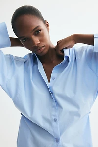Tapered-Waist Poplin Shirt