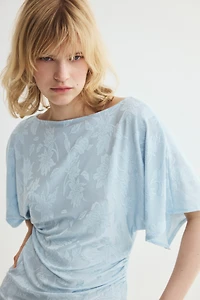 Asymmetric Jacquard-Jersey Top